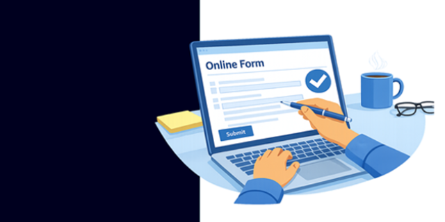 banner showing online form